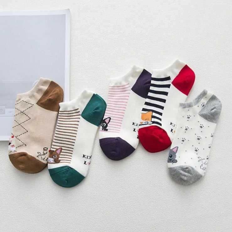 Lot de 5 Chaussettes Chat Bouclé : Confort Douillet et Style Fantaisiste pour Vos Pieds