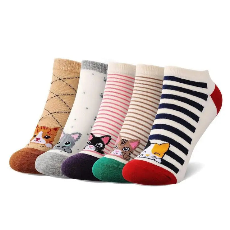 Lot de 5 Chaussettes Chat Bouclé : Confort Douillet et Style Fantaisiste pour Vos Pieds